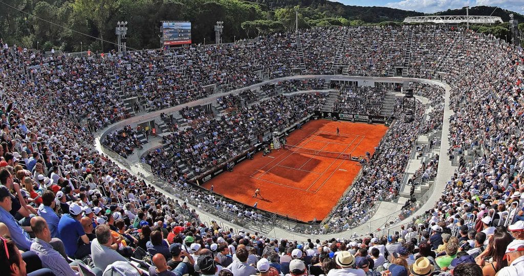 Estádio de ténis Monte Mario em Roma com bilhetes para o Open de Itália